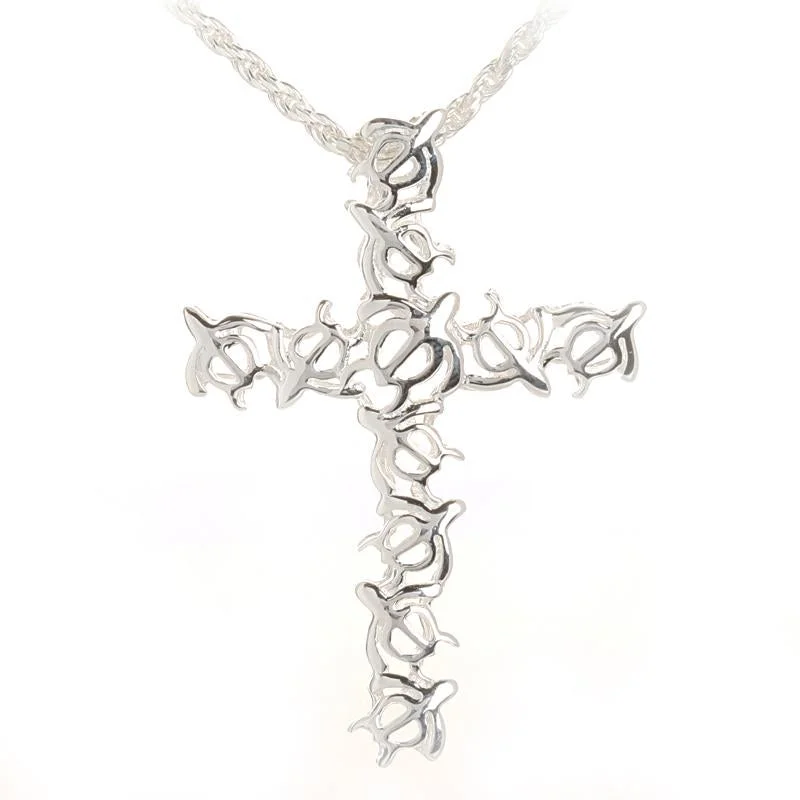 Cross - Pendant Necklaces with Intricate Celtic Knotwork CarvingsCross - Pendant Necklaces with Intricate Celtic Knotwork CarvingsSterling Silver Honu (Hawaiian Turtle) Cross Pendant (Chain Sold Separately)