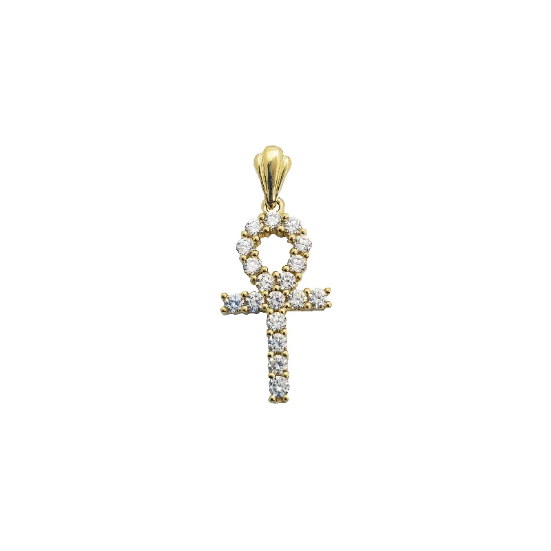 Crystal - Encrusted Pendants in the Shape of a CrownIced-Out Ankh Pendant (14K)