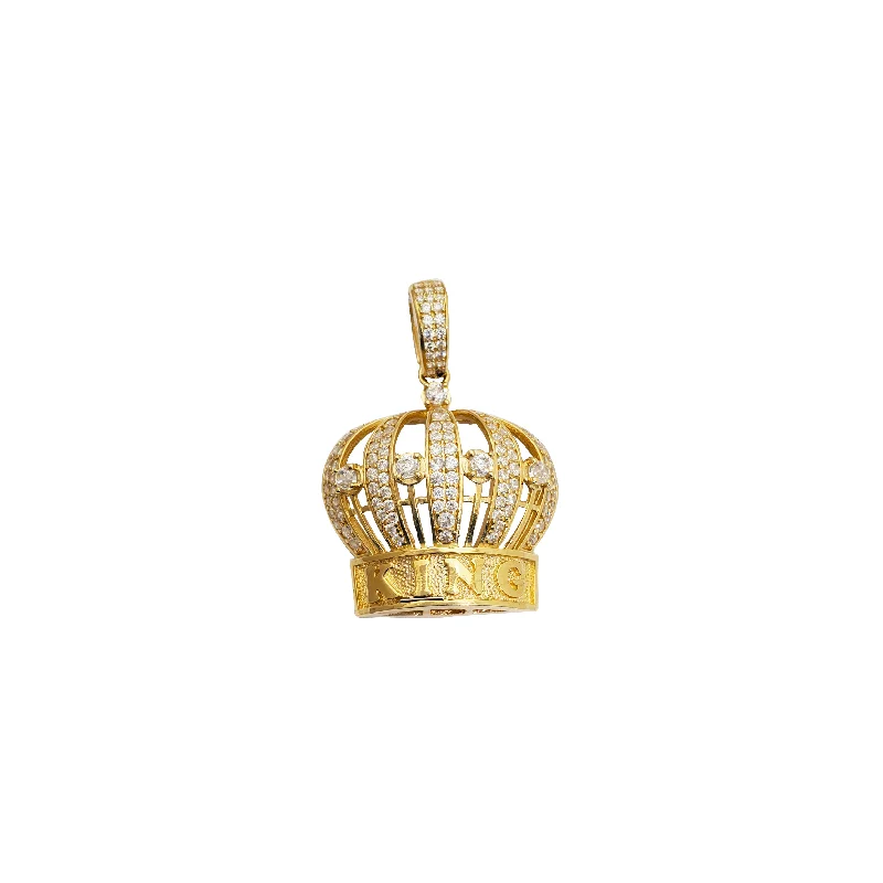 Resin Pendants with Encapsulated Butterfly WingsIced-Out King Crown Pendant (14K)