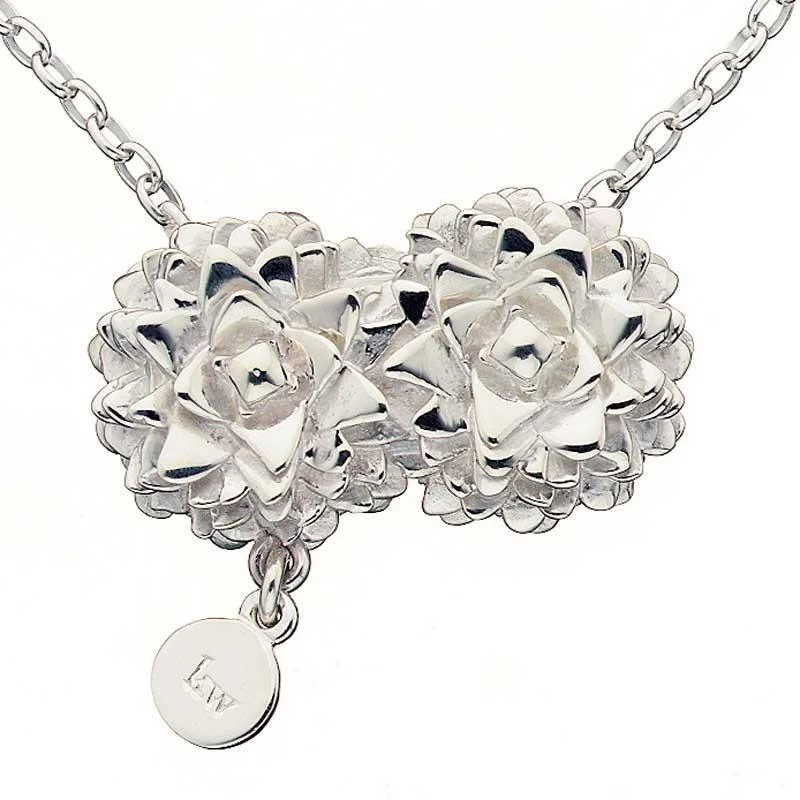 Medallion - Pendant Necklaces with Intricate Relief - Style ArtworkMedallion - Pendant Necklaces with Intricate Relief - Style ArtworkKaren Walker Chrysanthemum Pendant - Silver, 60cm