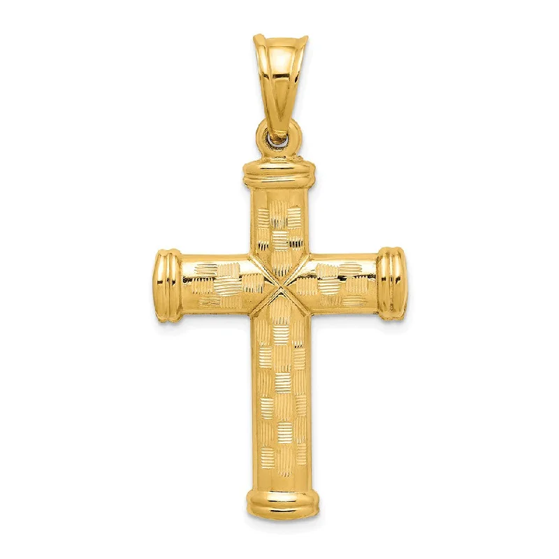 Jade - Carved Pendants in the Form of a Buddha StatueMen's 14k Yellow Gold Hollow 3D Reversible Textured Cross Pendant