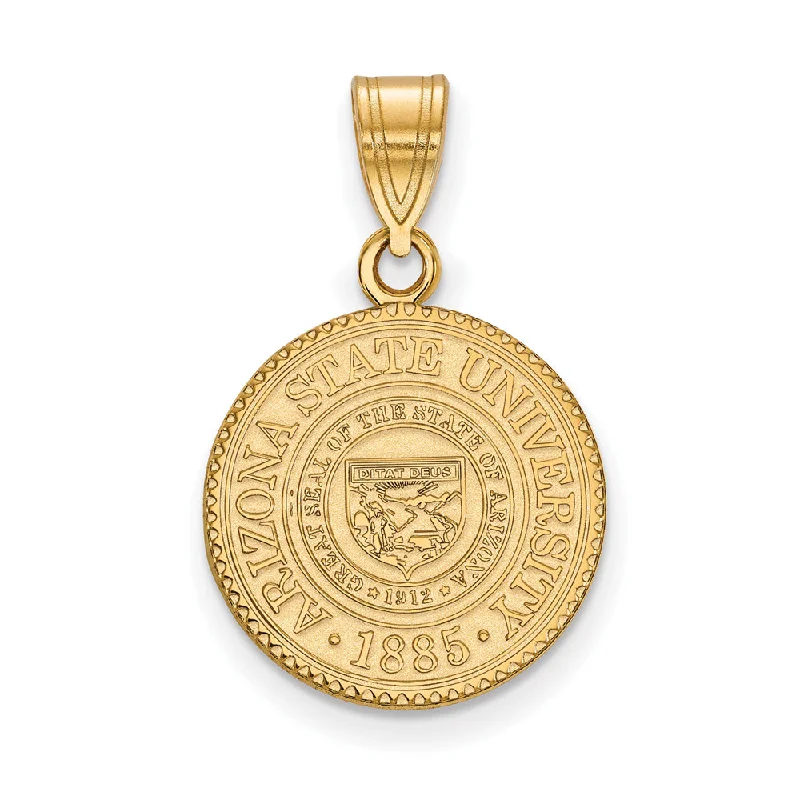 Bone - Carved Pendants with Tribal - Inspired Symbols14k Gold Plated Silver Arizona State Medium Crest Pendant