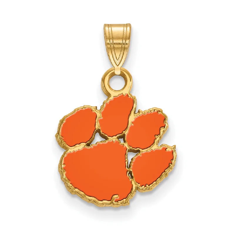 Crystal - Encrusted Pendants in the Shape of a Crown14k Gold Plated Silver Clemson U Small Enamel Pendant