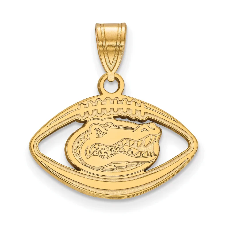 Recycled Metal Pendants with Upcycled Jewelry Components14k Gold Plated Silver U. of Florida Football Pendant