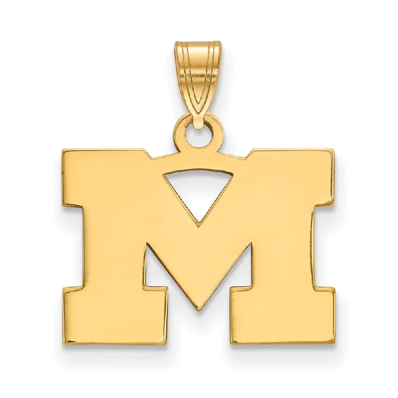 Copper Pendants with Hammered and Patinated Finishes14k Gold Plated Silver U. of Michigan Small Initial M Pendant