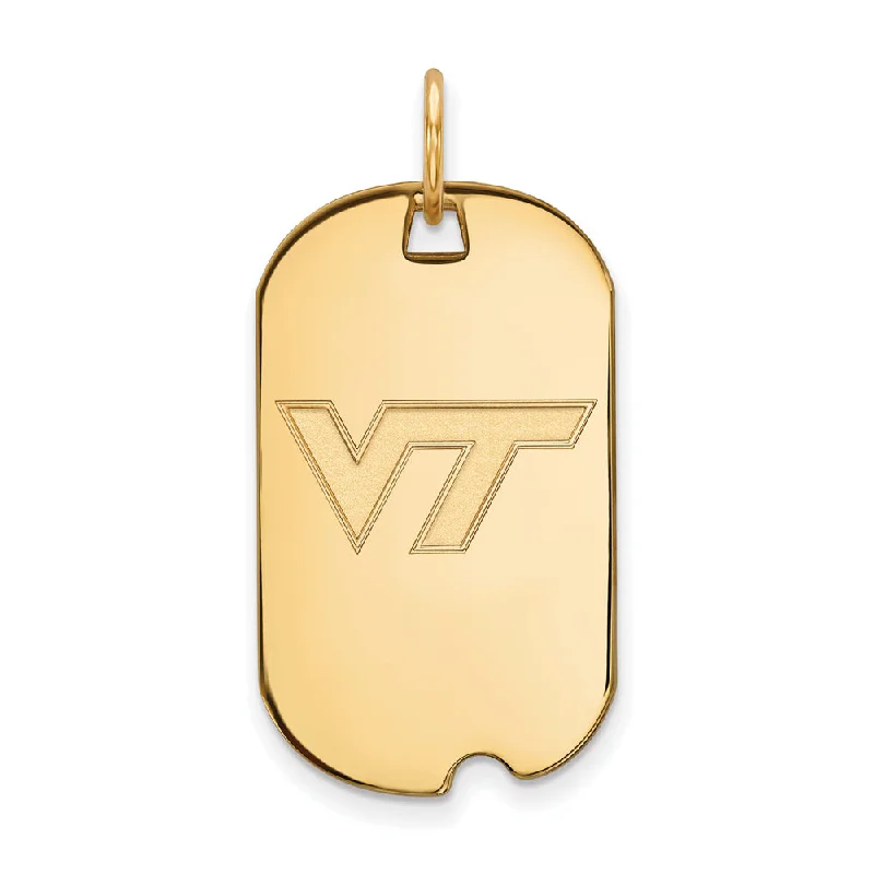 Crystal - Encrusted Pendants in the Shape of a Crown14k Yellow Gold Virginia Tech Logo Dog Tag Pendant