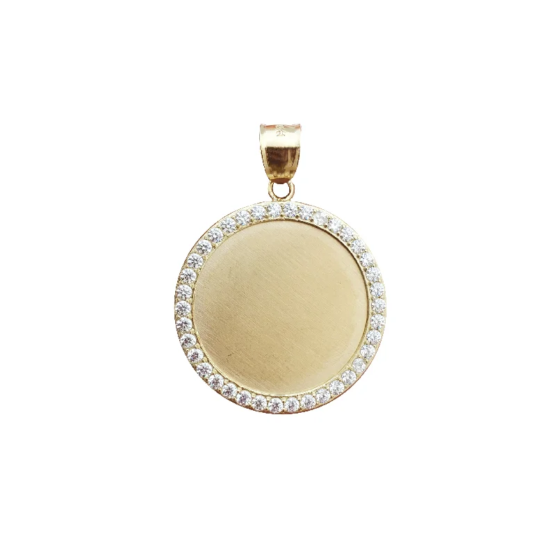 Lapis Lazuli Pendants with Gold - Leaf AccentsRound Picture Pendant (14K)