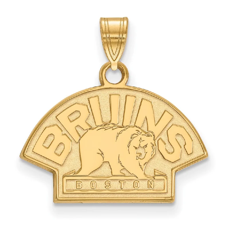 Obsidian Pendants with Shiny Mirror - Like SurfacesSS 14k Yellow Gold Plated NHL Boston Bruins Small Pendant