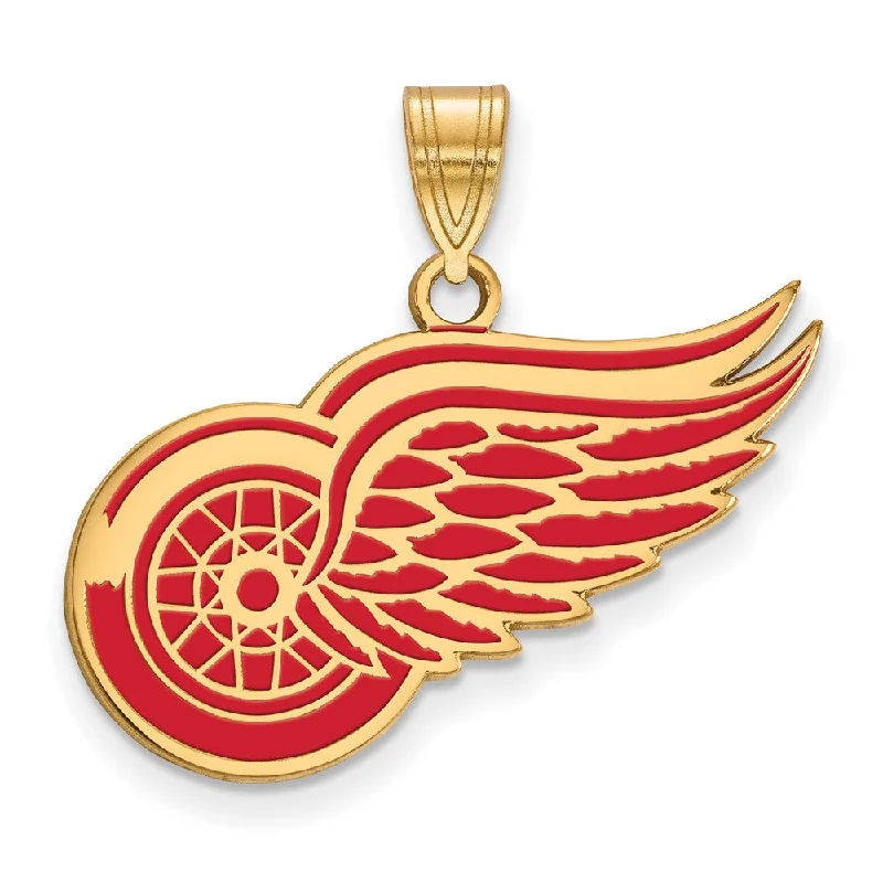 Resin Pendants with Encapsulated Butterfly WingsSS 14k Yellow Gold Plated NHL Detroit Red Wings LG Enamel Pendant