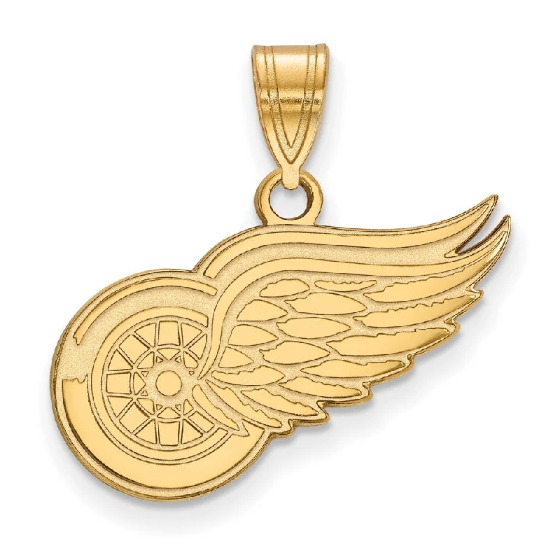 Stainless Steel Pendants with Laser - Etched Motivational QuotesSS 14k Yellow Gold Plated NHL Detroit Red Wings Medium Pendant