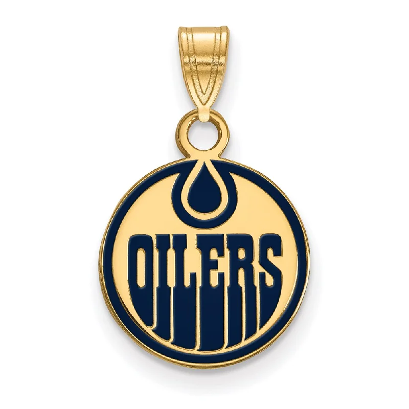 Leather - Wrapped Pendants with Brass Stud EmbellishmentsSS 14k Yellow Gold Plated NHL Edmonton Oilers SM Enamel Disc Pendant