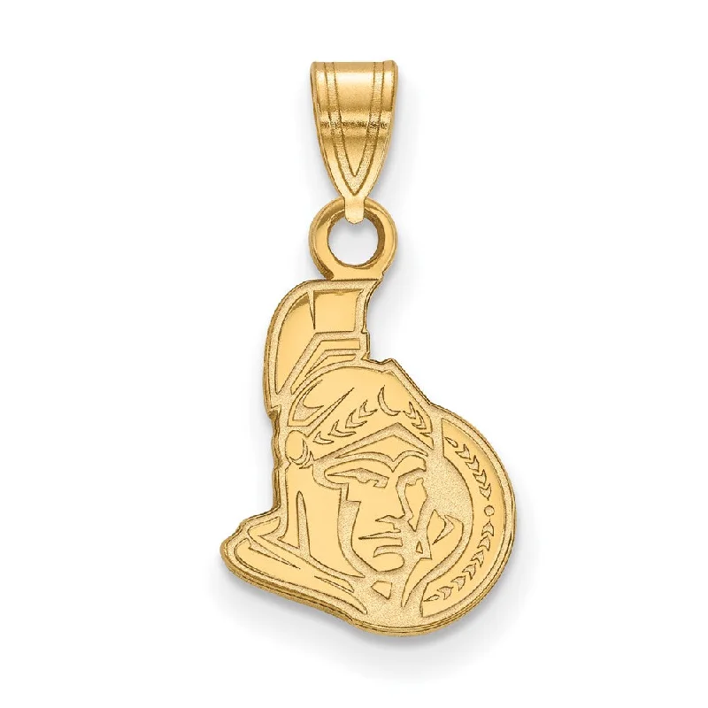 Crystal - Encrusted Pendants in the Shape of a CrownSS 14k Yellow Gold Plated NHL Ottawa Senators Small Pendant