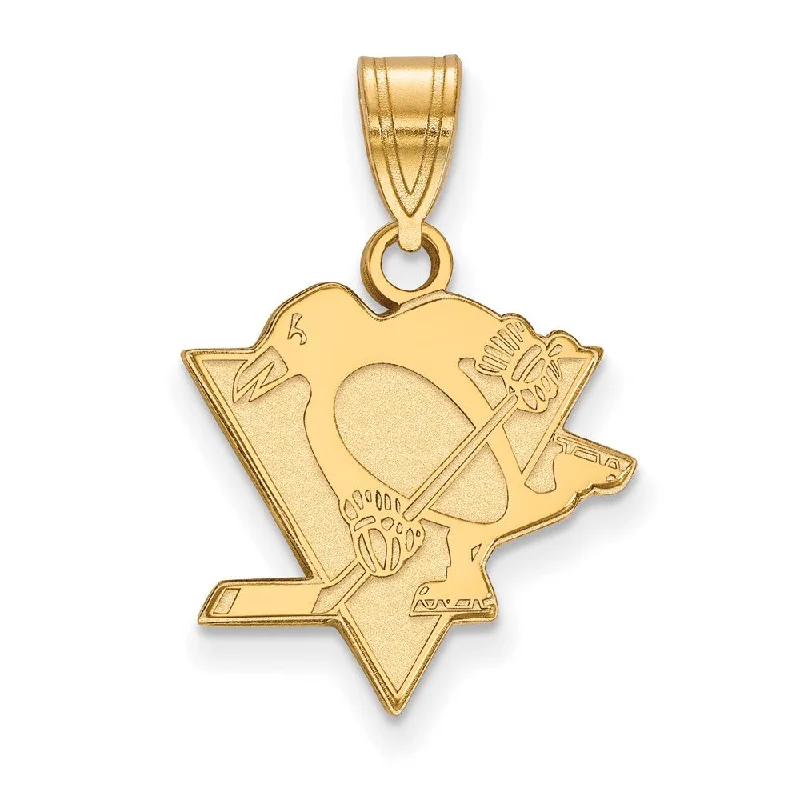 Amethyst - Faceted Pendants with Silver - Wire WrappingSS 14k Yellow Gold Plated NHL Pittsburgh Penguins Medium Pendant