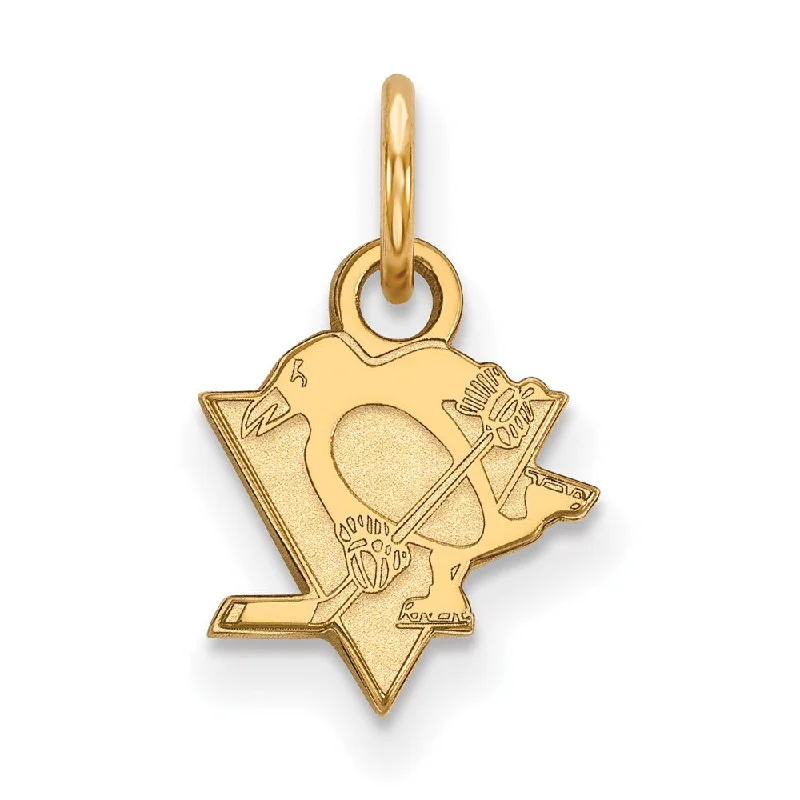 Hand - Carved Wooden Pendants with Folk - Art MotifsSS 14k Yellow Gold Plated NHL Pittsburgh Penguins XS (Tiny) Charm