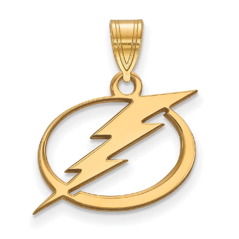 Recycled Metal Pendants with Upcycled Jewelry ComponentsSS 14k Yellow Gold Plated NHL Tampa Bay Lightning Medium Pendant