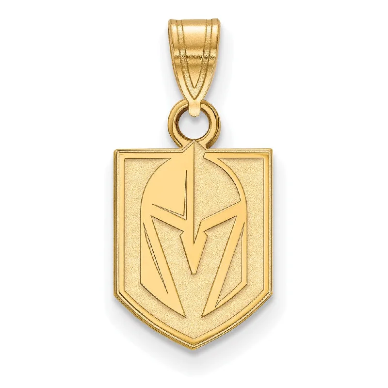 Obsidian Pendants with Shiny Mirror - Like SurfacesSS 14k Yellow Gold Plated NHL Vegas Golden Knights Small Pendant