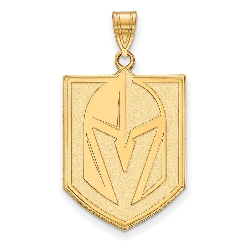 Amethyst - Faceted Pendants with Silver - Wire WrappingSS 14k Yellow Gold Plated NHL Vegas Golden Knights XL Pendant