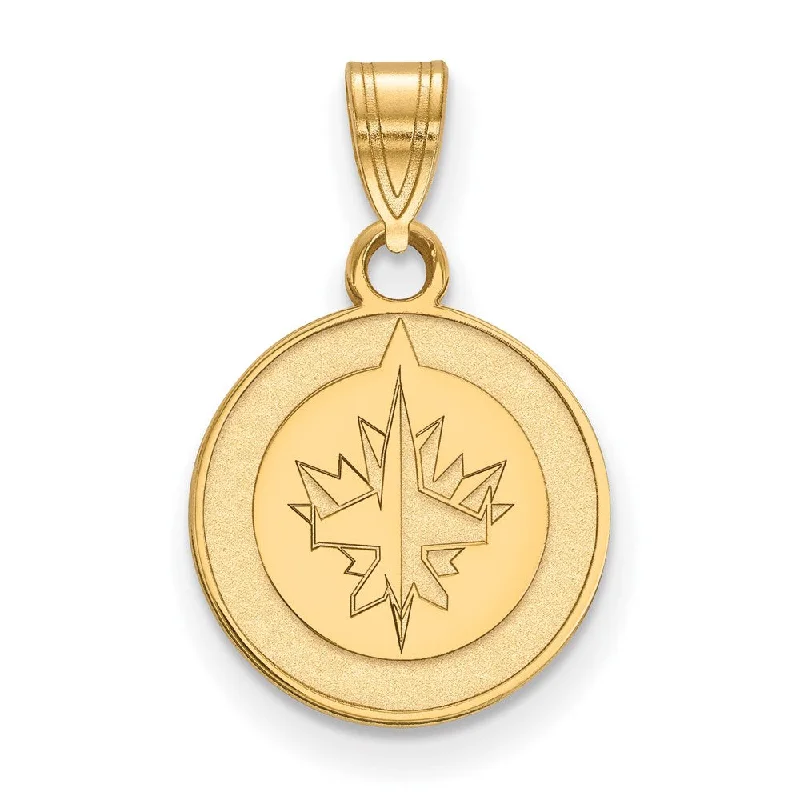 Obsidian Pendants with Shiny Mirror - Like SurfacesSS 14k Yellow Gold Plated NHL Winnipeg Jets Small Disc Pendant