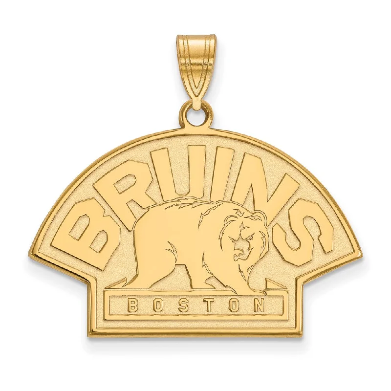 Hand - Carved Wooden Pendants with Folk - Art MotifsSterling Silver 14k Yellow Gold Plated NHL Boston Bruins Large Pendant