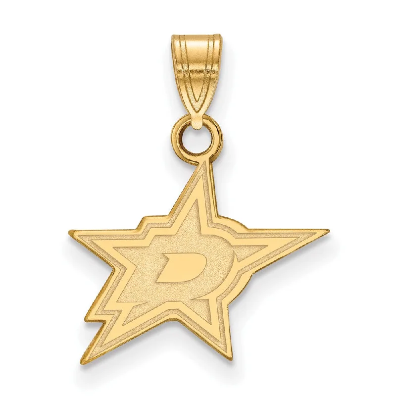 Sterling Silver Pendants with Hand - Engraved Family CrestsSterling Silver 14k Yellow Gold Plated NHL Dallas Stars Small Pendant