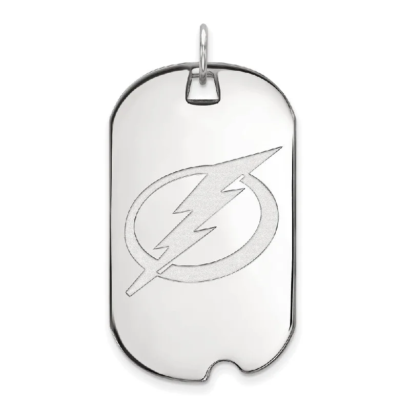 Leather - Wrapped Pendants with Brass Stud EmbellishmentsSterling Silver NHL Tampa Bay Lightning LG Dog Tag Pendant