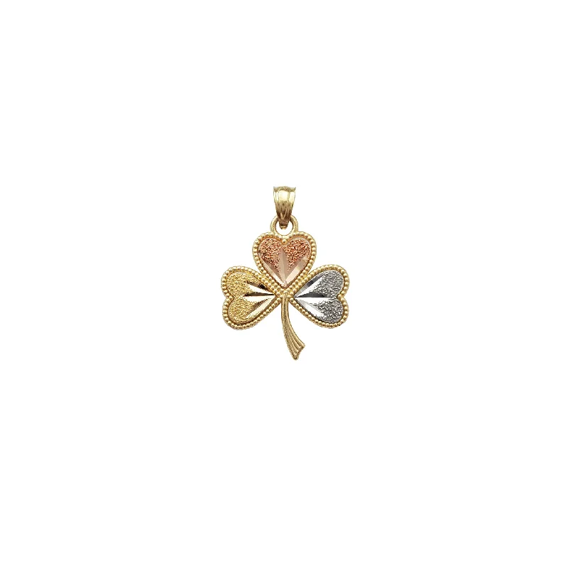 Gold - Plated Pendants with Enameled Floral BouquetsTricolor Three-Leaf Clover Pendant (14K)