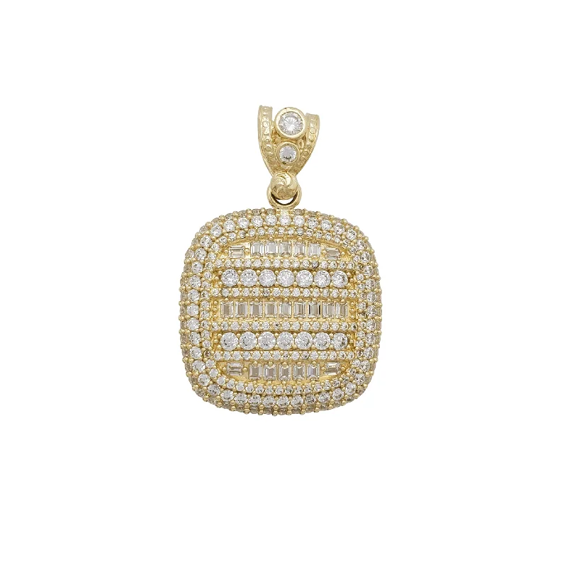 Jade - Carved Pendants in the Form of a Buddha StatueZirconia Iced-Out Round & Baguette Square Pendant (14K)