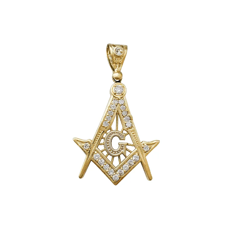 Resin Pendants with Encapsulated Butterfly WingsZirconia Masonic Pendant (14K)